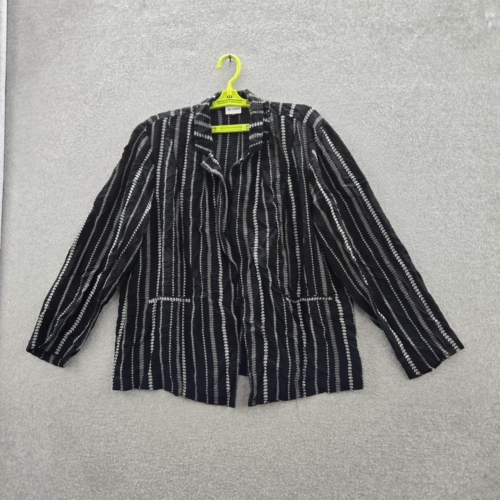 Torrid Women Blazer 1 Black Striped Nightmare Before Christmas V-Neck Open Ponte